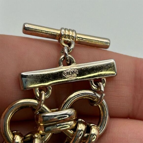 Premier Designs Chunky Gold Tone Chain Link Bracelet 8.5" Adjustable Toggle - Picture 10 of 10